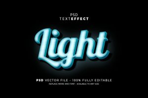 3D Light Editable Text Effect