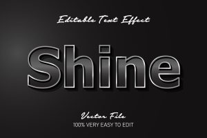 3d metal shine text effect