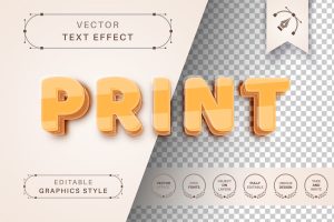 3D Print – Editable Text Effect, Font Style