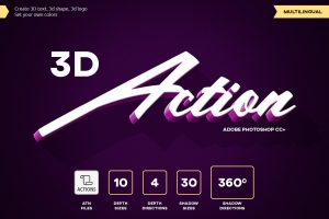 3D Text – Photoshop Action vol 2