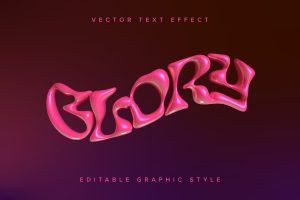 3d Wavy Vector Text Effect Mockup