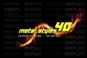 40 Metal Text Effects Photoshop