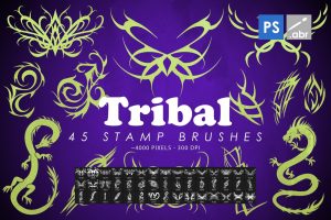 45 Tribal Tattoo Photoshop Stamp Brushes