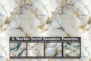 4 Marble Swirl Seamless Patterns