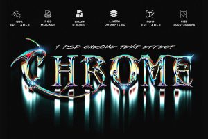 4 PSD Fluidic Type Chrome Text Effect