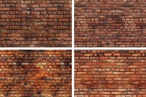 4 tileable red brick wall material textures