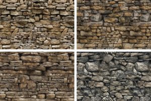 4 tileable stone wall patterns