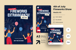 4th of July Fireworks Show Poster Template