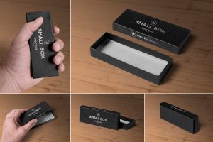 5 Black Rectangular Box Mockups