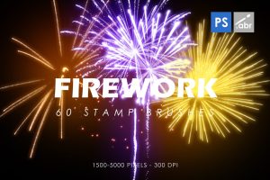 60 Firework Stamp Brushes
