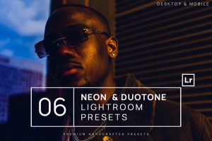 6 Neon & Duotone Lightroom Presets + Mobile