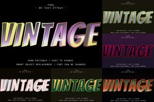 6 Psd  Vintage 3d Text Effect