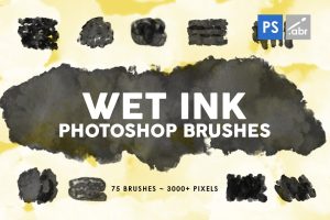 75 Wet Ink Photoshop Stamp Brushes
