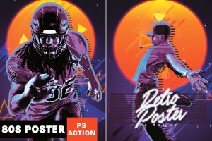 80&apos;s Retro Poster Photoshop Action
