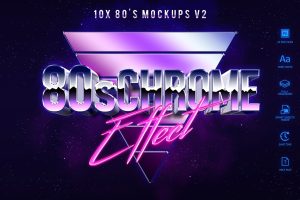 80&apos;s Style Text Mockups V2