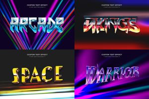 80s Text Effect Collection Mockup