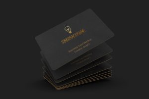 85×55 Black Business Card Mockups
