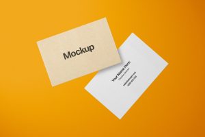 85×55 mm Floating Business Card Mockups