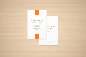 85×55 Portrait Business Card Mockup