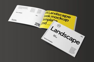 A4 Landscape Book Mockup