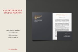 A4 Letterhead & Folder Mockup