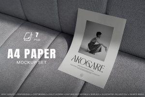 A4 Paper Resume Mockups Set