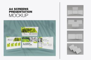A4 Perspective Ui Screens Mockup