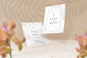 A5 Size Paper Invitation Mockup