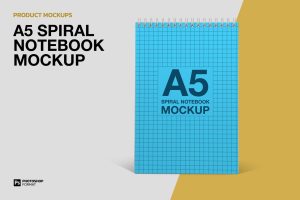 A5 Spiral Notebook – Mockup