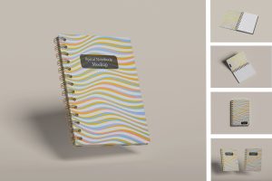 A5 Spiral Notebook Mockup