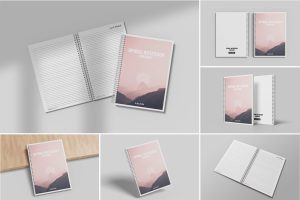 A5 Spiral Notebook Mockup