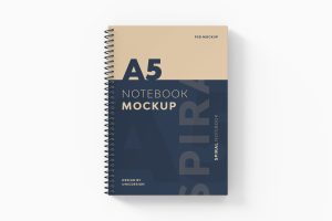 A5 Spiral Notebook Mockup
