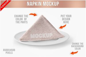 A Napkin on a Restaurant Plate Mockup