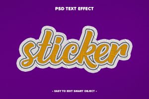 Adhesive Sticker Psd Layer Style Text Effect