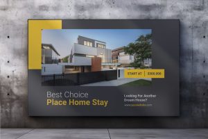 Advertising Board Mockup on Modern Building