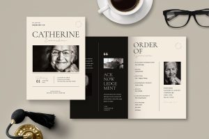 Aesthetic & Minimalist Funeral Program Template