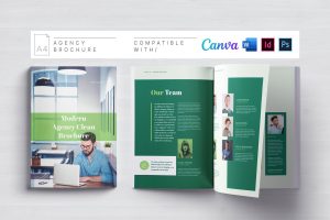 Agency Brochure Template | Canva | Docx | ID| PSD