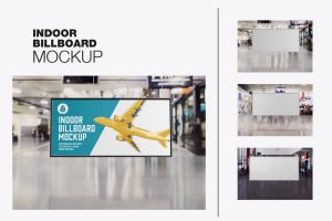 Airport Billboard Advertisement Scene Mockup
