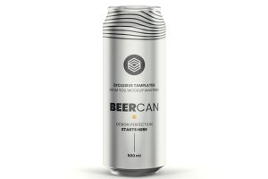 Aluminum Beer Can Mockup