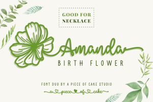 Amanda Birth Flower – An Ornament Script Font