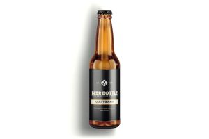 Amber Beer Bottle Mockup