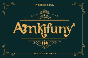 Amkifuny New Brush Serif Display Font Typeface