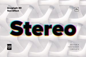Anaglyph 3D Text Effect Mockup
