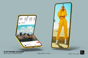 Android Flip Phone Screen Mockup