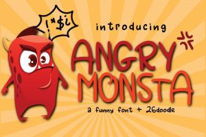 Angry Monsta – A Funny Font with doodles