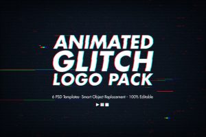Animated Glitch Logo Pack – Photoshop Templates
