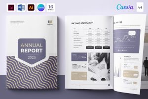 Annual Report 16 Pages | Canva | Word | ID | Ai