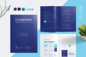 Annual Report Template | Canva | Docx | ID | PSD