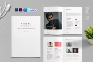 Annual Report Template | Canva | Docx | ID| PSD