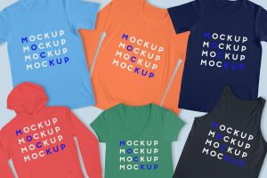 Apparel Mockup – T-shirt, V-neck, Hoodie, Tank Top